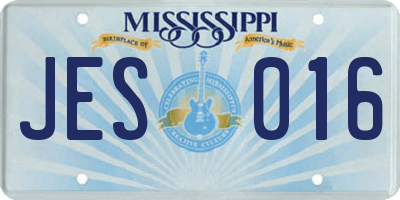 MS license plate JES016