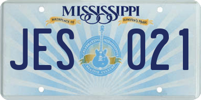 MS license plate JES021