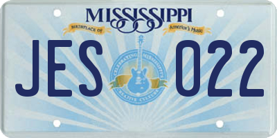 MS license plate JES022