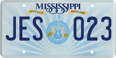 MS license plate JES023