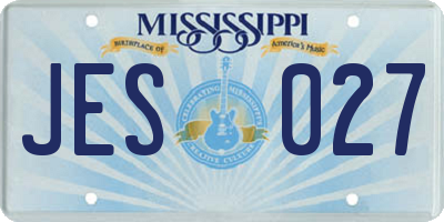 MS license plate JES027