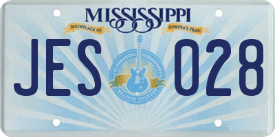 MS license plate JES028