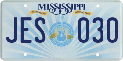 MS license plate JES030