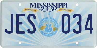 MS license plate JES034