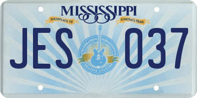 MS license plate JES037