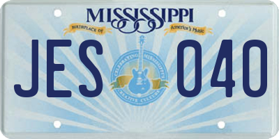 MS license plate JES040