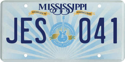 MS license plate JES041