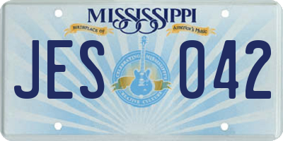 MS license plate JES042