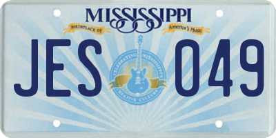 MS license plate JES049