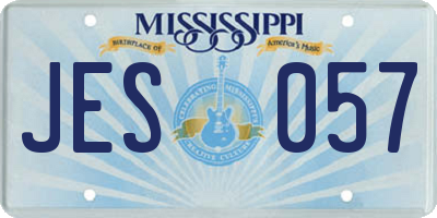 MS license plate JES057