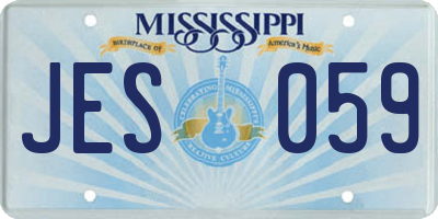 MS license plate JES059