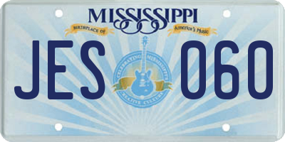 MS license plate JES060