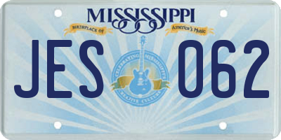 MS license plate JES062