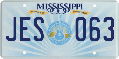 MS license plate JES063