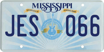 MS license plate JES066