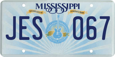 MS license plate JES067