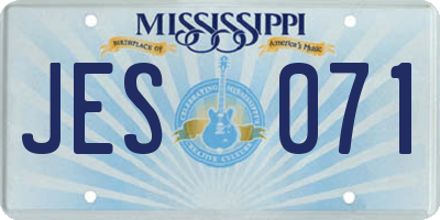 MS license plate JES071