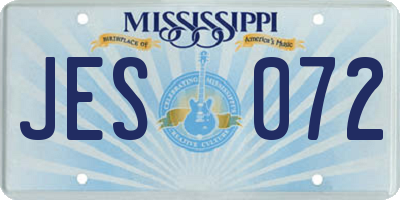 MS license plate JES072
