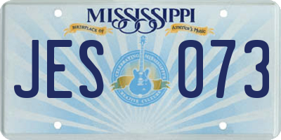 MS license plate JES073