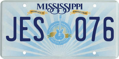 MS license plate JES076