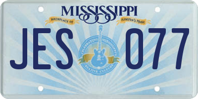 MS license plate JES077