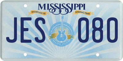 MS license plate JES080