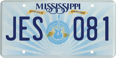 MS license plate JES081