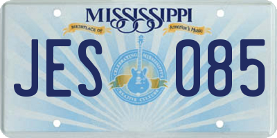 MS license plate JES085