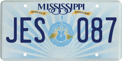 MS license plate JES087