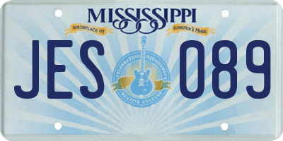 MS license plate JES089