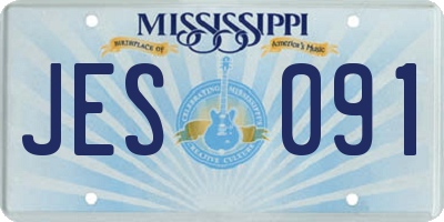 MS license plate JES091