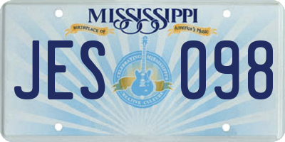 MS license plate JES098