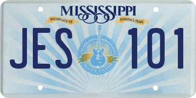 MS license plate JES101