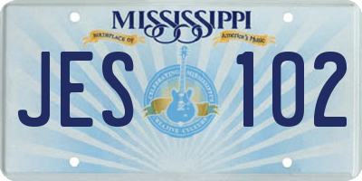 MS license plate JES102