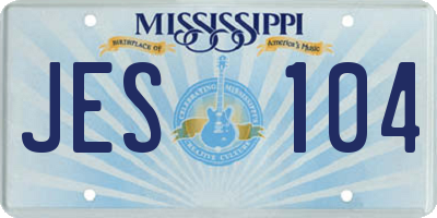 MS license plate JES104