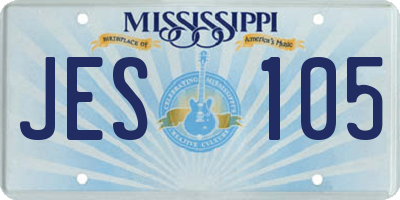 MS license plate JES105