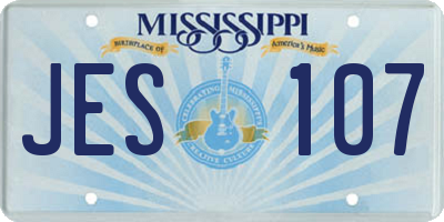 MS license plate JES107