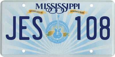 MS license plate JES108