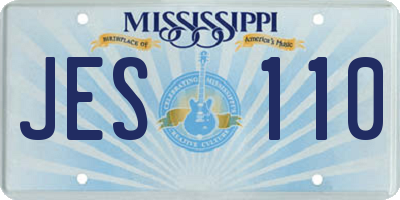 MS license plate JES110