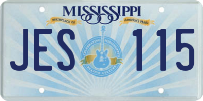 MS license plate JES115