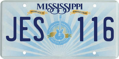 MS license plate JES116
