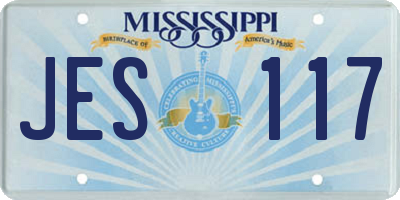 MS license plate JES117