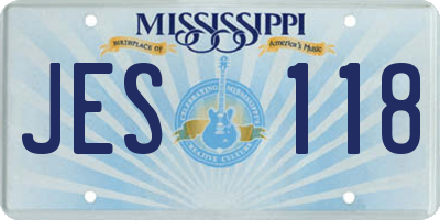 MS license plate JES118
