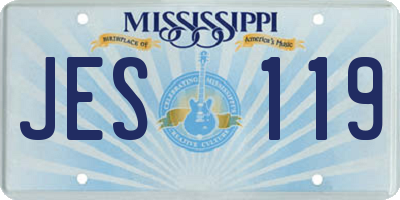 MS license plate JES119