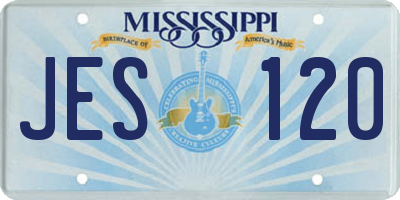 MS license plate JES120
