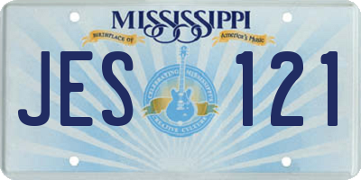 MS license plate JES121