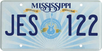 MS license plate JES122