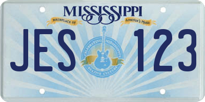 MS license plate JES123
