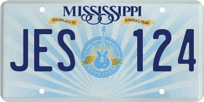 MS license plate JES124