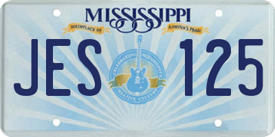 MS license plate JES125